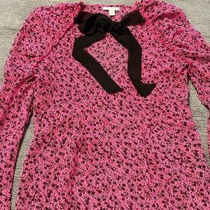 Pink and Black V Neck Top Shop Top
